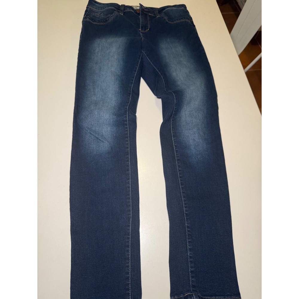 Royalty Jeans Women 10 Blue WannaBettaButt Skinny Denim Dark Wash Stretch Pants - Picture 3 of 8